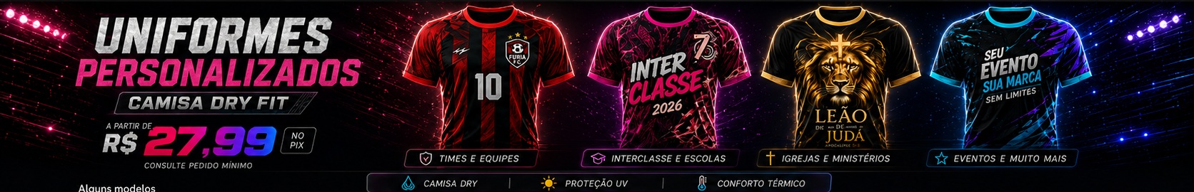 Camisas Dry Fit personalizadas a partir de R$ 27,99 no Pix