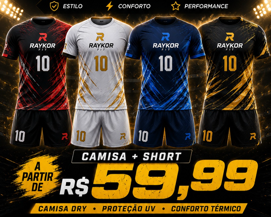 Prévia de conjunto camisa e short