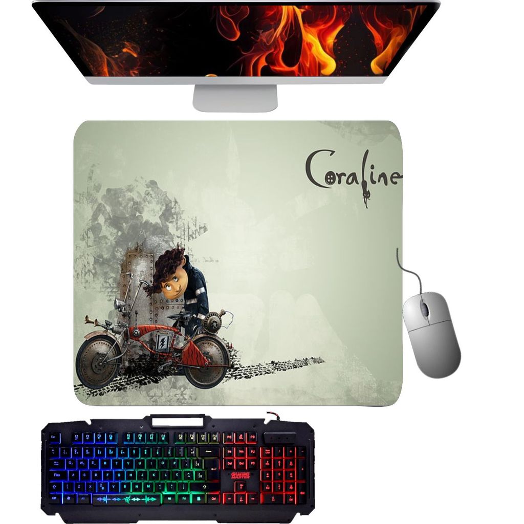 Mouse pad gamer - wybie e moto Coraline