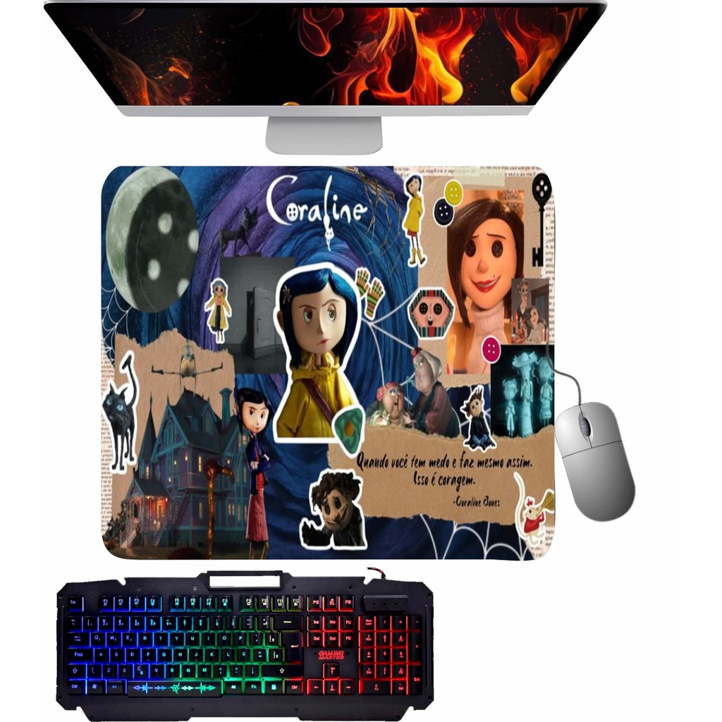 Mouse Pad gamer- POST IT Coraline