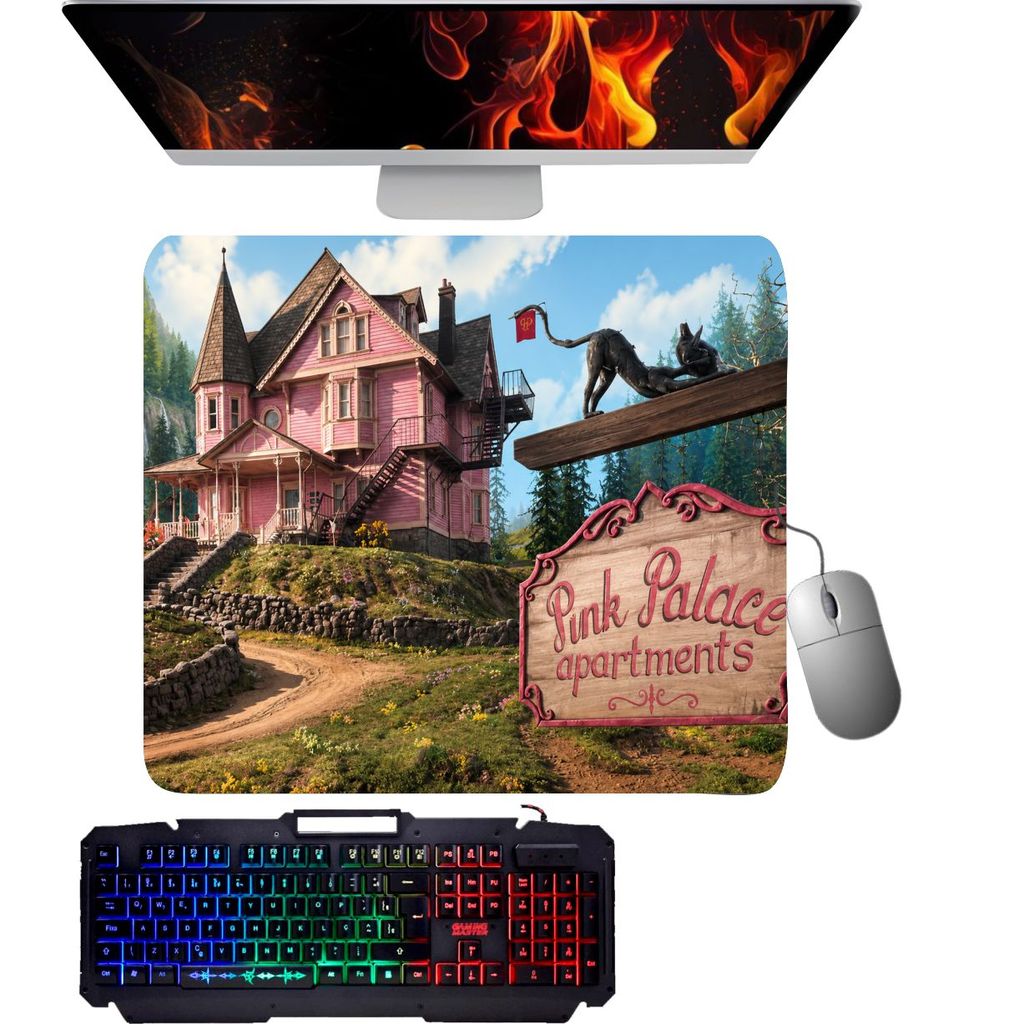 Mouse PAD gamer - Pink Palace Coraline