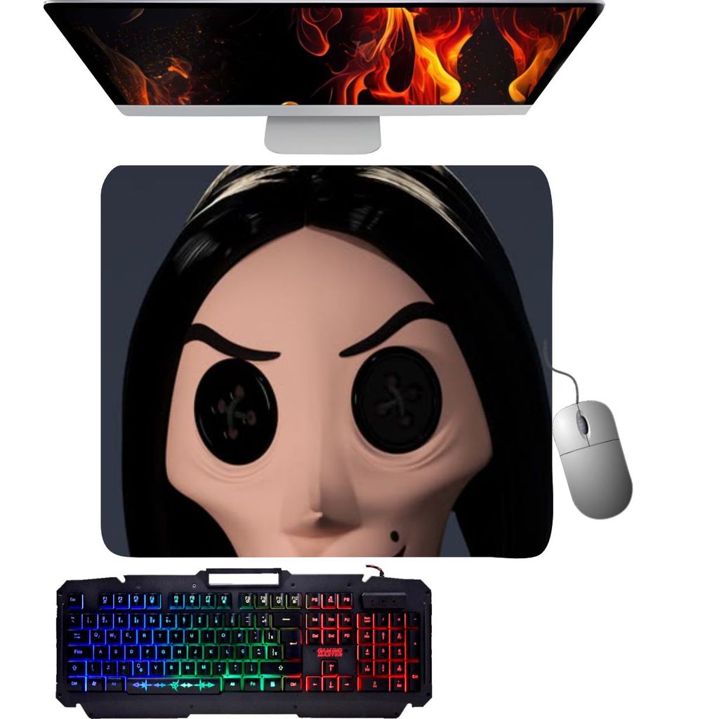 Mouse Pad gamer - Outra Mãe - CORALINE