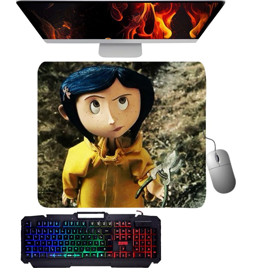 Mouse Pad gamer - Coraline Tesoura de Jardim