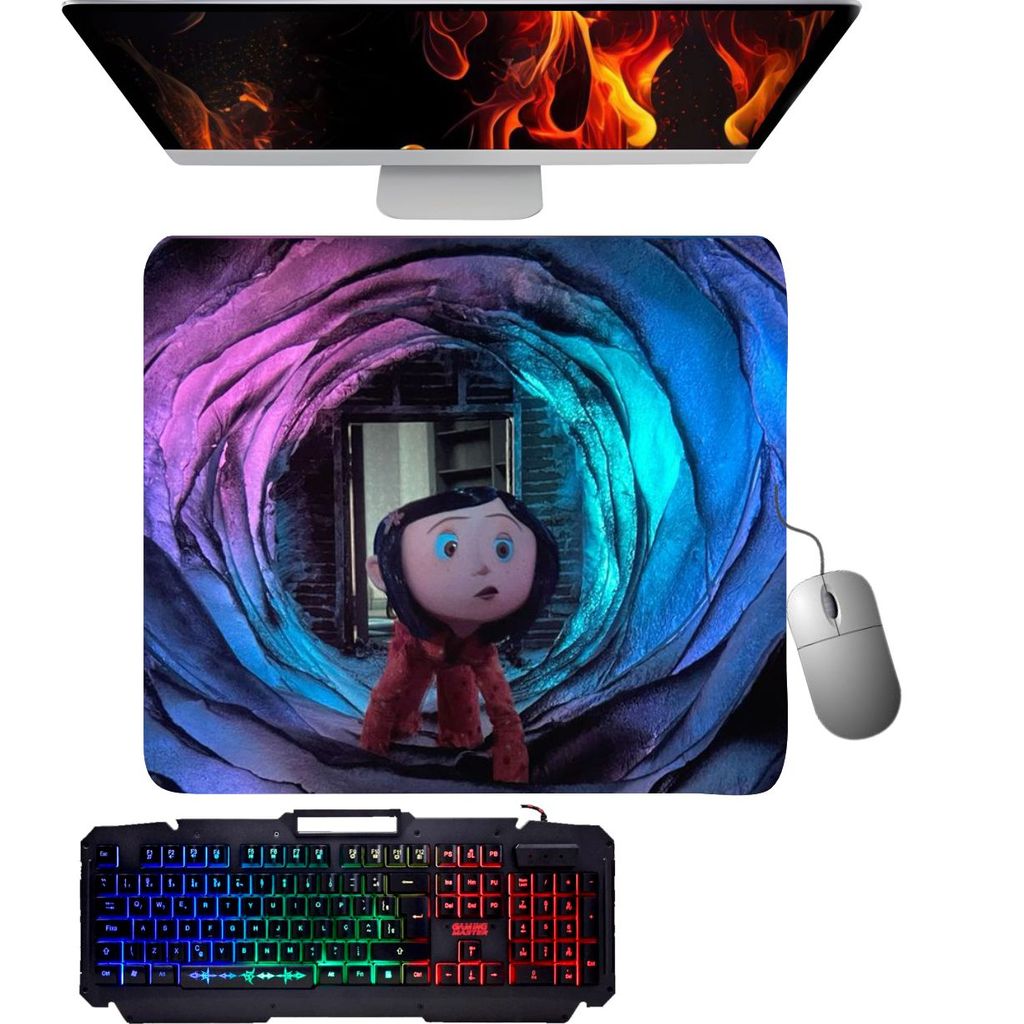 Mouse Pad gamer - Coraline no Portal