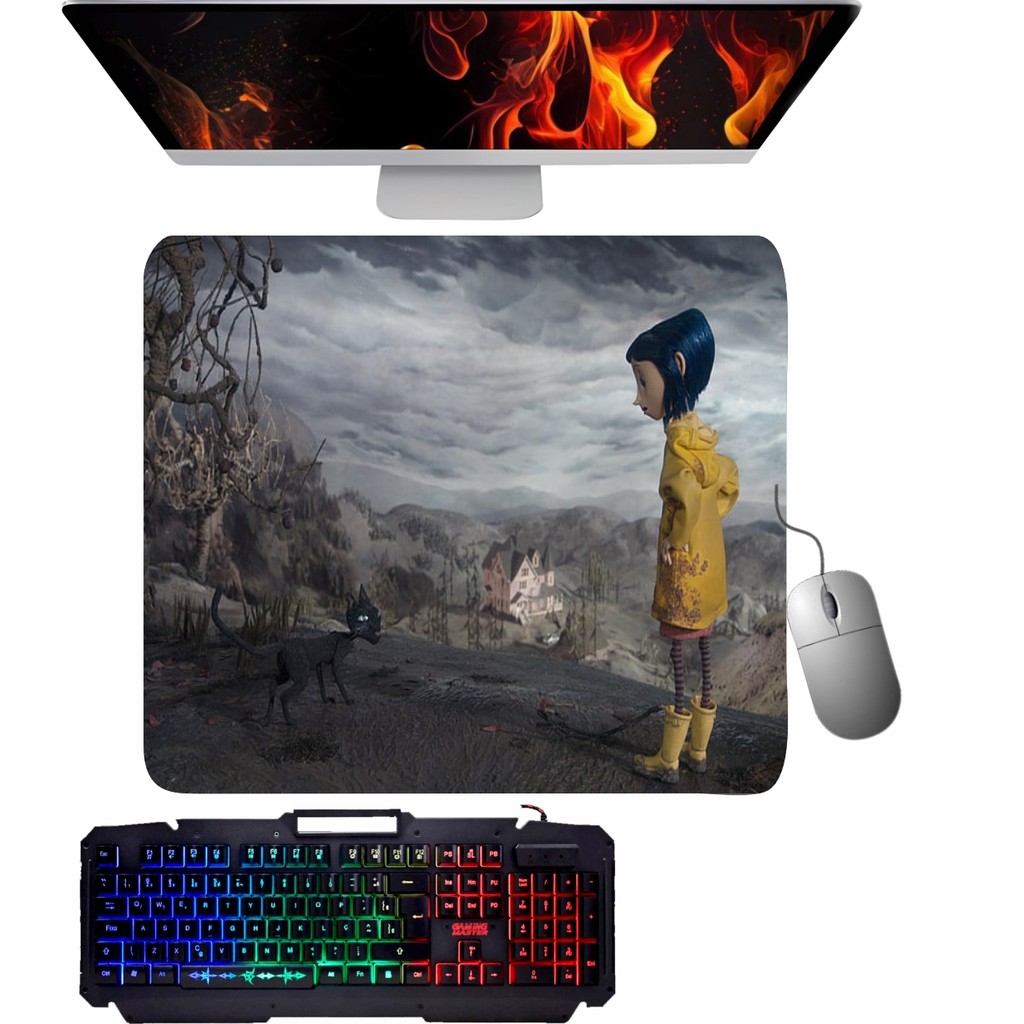 Mouse Pad gamer - Coraline de botas
