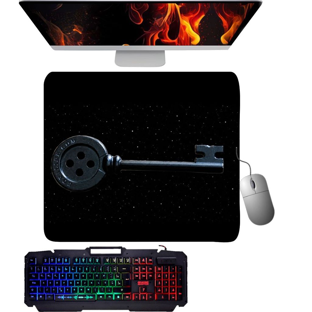 Mouse Pad gamer - Coraline chave da passagem