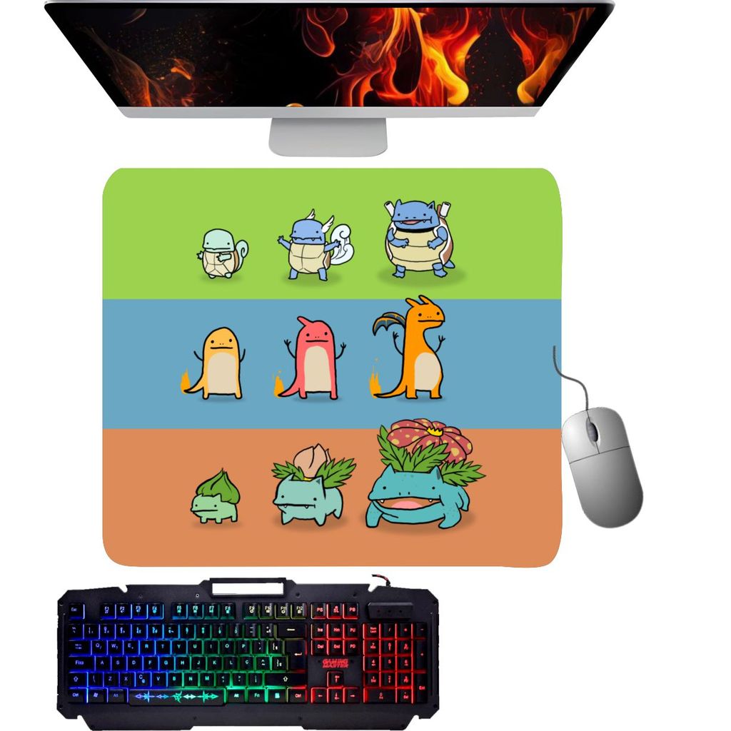 Mouse Pad Gamer Pokémon arte kanto