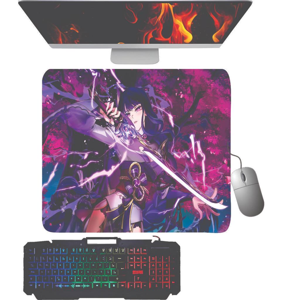 Mouse Pad gamer - Raiden Shogun - Genshin Impact.