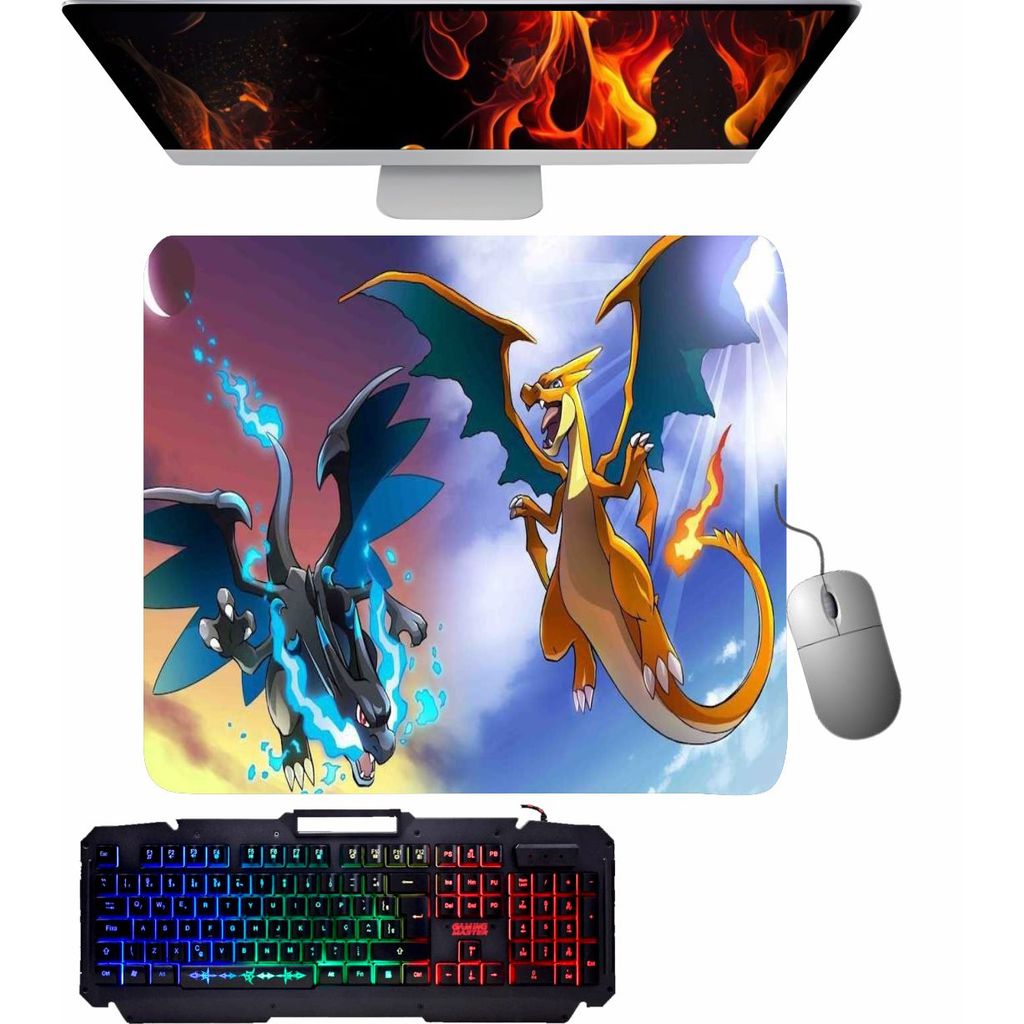 Mouse Pad Gamer - Pokémon charizard X e Y