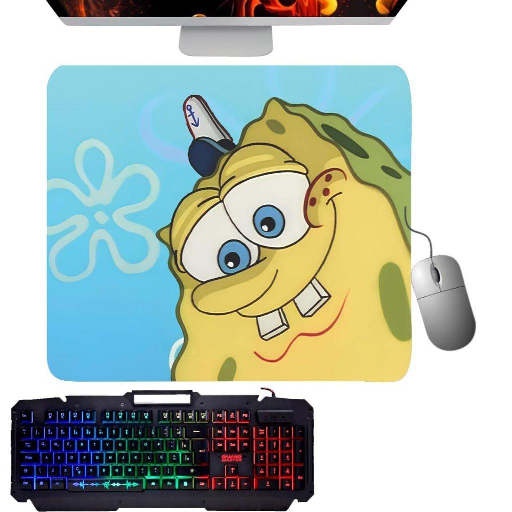 Mouse Pad Gamer Bob Esponja e Lula molusco