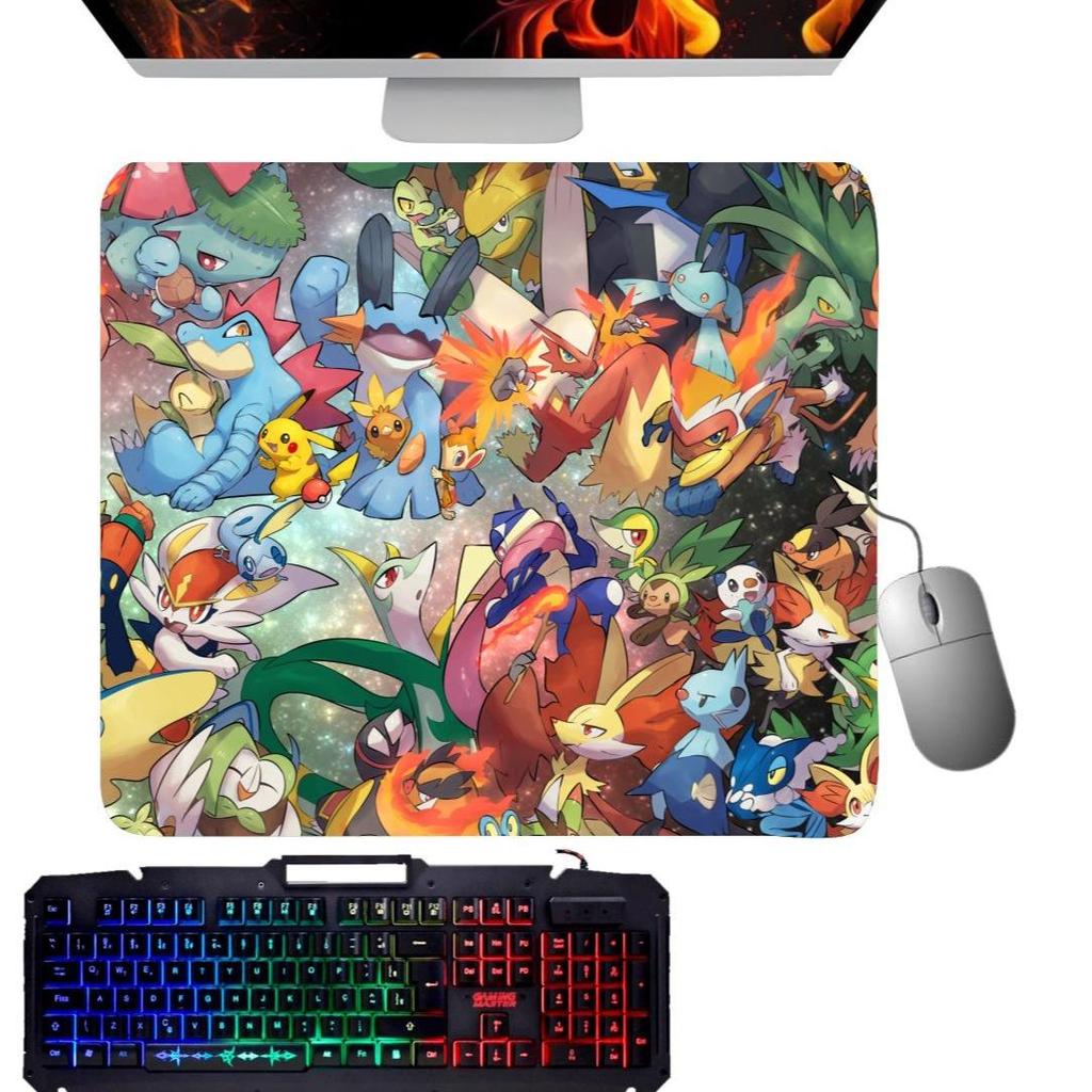 Mouse Pad gamer Pokemon - Inicias 1 a 8 Geração