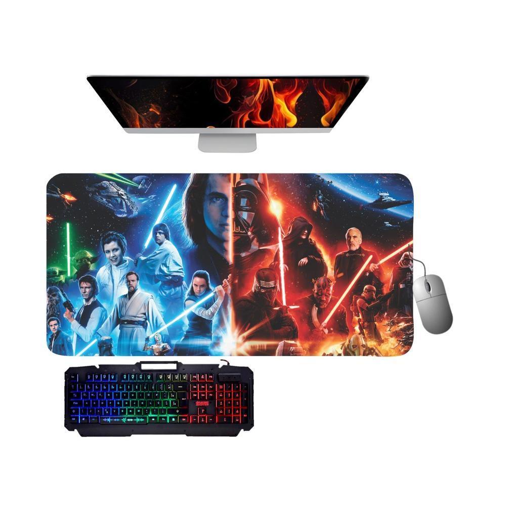 Mouse Pad Gamer tema espacial Jedi e Sith